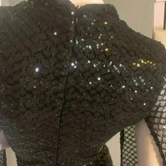 Miss ORD Plus Mermaid Black Sequin Evening Dress Size Large - Picture 3 of 12